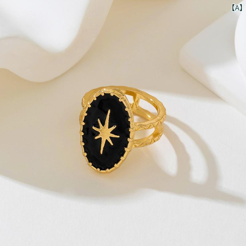 指輪 レディース 八芒星 金属アレルギー対応 ゴールド メッキ リング レトロ 欧米...