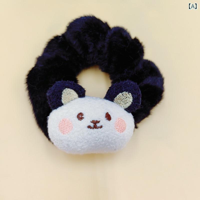 シュシュ レディース ヘアゴム もこもこ ボア クマ ぬいぐるみ ヘアアクセサリー ...