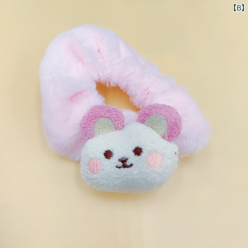 シュシュ レディース ヘアゴム もこもこ ボア クマ ぬいぐるみ ヘアアクセサリー ...
