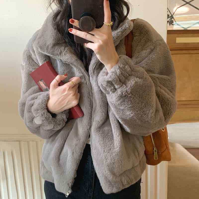 レディース 秋冬 長袖 ボアジャケット アウター フリース ジップアップ ハーフジッ...