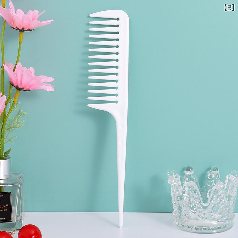 ヘアコーム レディース 静電気防止 幅広 粗歯 ヘアブラシ 持ち運び 軽量 コンパクト 自宅用 旅行用 巻き髪 ヘアケア プラスチック製 レッド soarsole-10435309 ふんわり暮らし鞄店 サンプル画像3