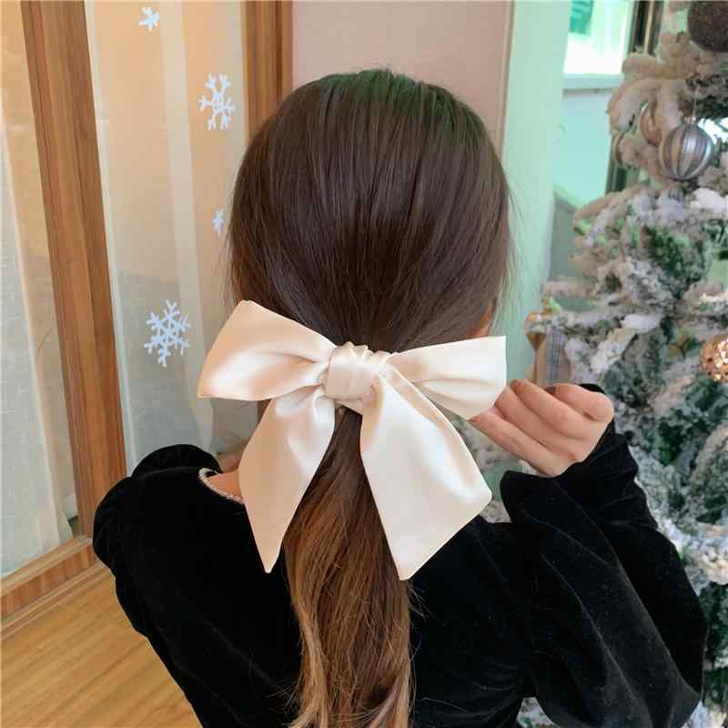 ヘアゴム レディース シュシュ ヘアアクセサリー リボン サテン調 無地 くすみカラ...