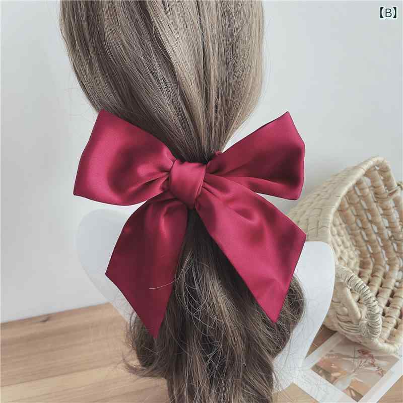 ヘアゴム レディース シュシュ ヘアアクセサリー リボン サテン調 無地 くすみカラ...