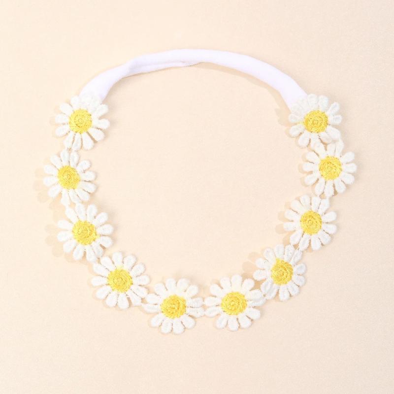 ヘアバンド キッズ 女の子 ひまわり デイジー 花かんむり 髪飾り カチューシャ 弾力性 伸縮性 ボヘミアン リゾート ビーチ 写真撮影 発表会 かわいい