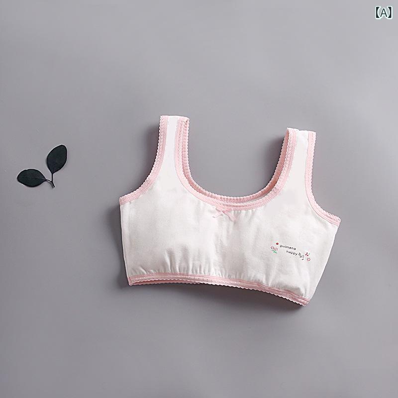 ふんわり暮らし鞄店のブラウス ジュニア 女の子 スポーツブラ コットン インナーキャミソール キャミソール タンクトップ キッズ ノースリーブ 柔らかい 快適 吸汗速乾 かわいい 花柄 子供 下着 女児 小学生 中学生｜アングル2