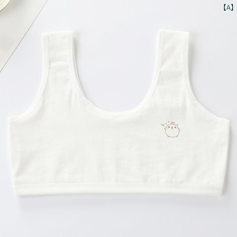 ふんわり暮らし鞄店のブラウス ジュニア 女の子 スポーツブラ カップ付き インナー コットン 小学生 中学生 薄手 かわいい 吸汗速乾 部屋着 キッズ スクール｜アングル2