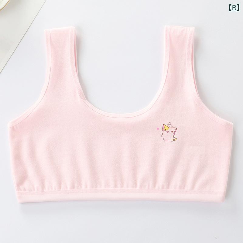 ふんわり暮らし鞄店のブラウス ジュニア 女の子 スポーツブラ カップ付き インナー コットン 小学生 中学生 薄手 かわいい 吸汗速乾 部屋着 キッズ スクール｜アングル3