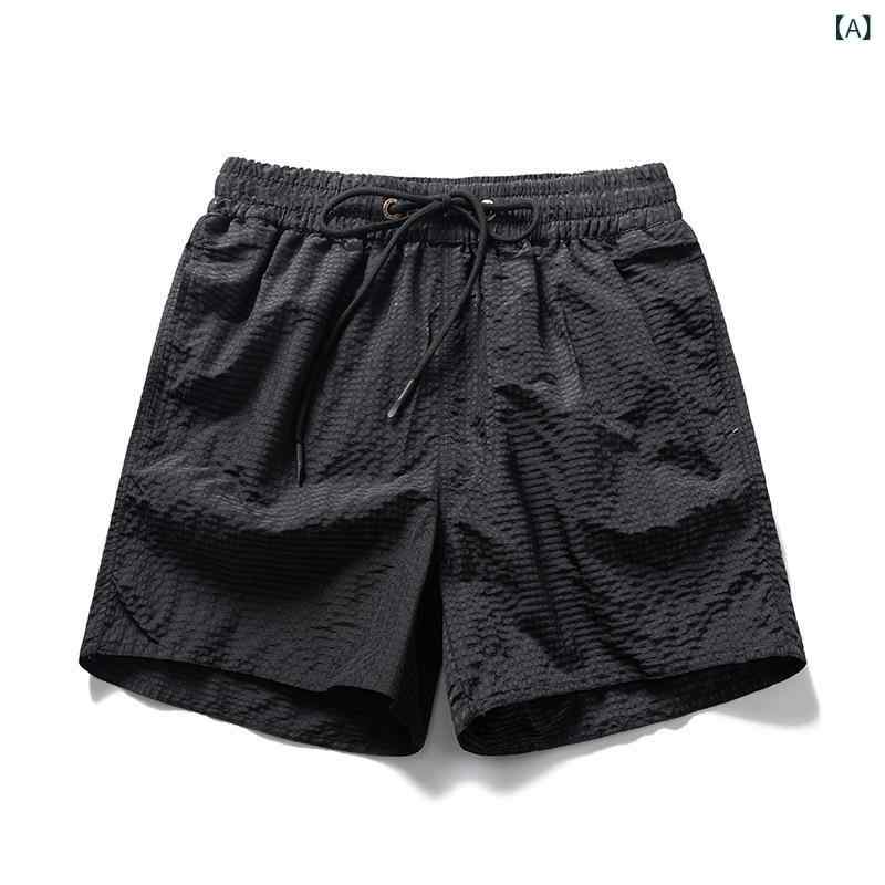 ふんわり暮らし鞄店のパンツ メンズ 春夏 スポーツ ハーフパンツ 接触冷感 軽量 吸汗速乾 ランニング フィットネス トレーニング 運動用 カジュアル ウエストゴム 通気性 部屋着 ルームウェア アウトドア ビーチパンツ｜アングル2