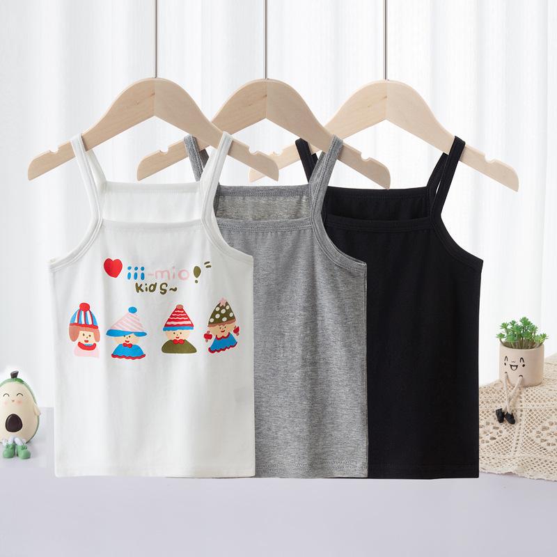 ・カテゴリ: 子供用タンクトップ、キャミソール・対象性別: ガールズ・スタイル: 韓国風・対象年齢: 3〜8歳（身長100〜140cm）・生地加工: 柔軟加工・柄: キャラクター、リボン、プリント・主な素材: 綿 95%・ネックライン: クルーネック・フード: なし・カラー展開: ベージュ桜、ホワイトスノーマン、ピンクうさぎ、ハート柄、ブラック、グレー、ホワイトチェリー・サイズ展開: 100cm、110cm、120cm、130cm、140cm、150cm、160cm