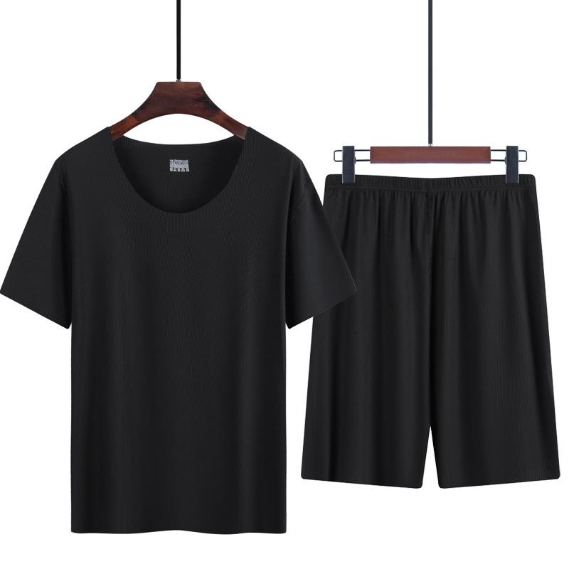 パジャマ メンズ 接触冷感 ルームウェア 部屋着 半袖 Tシャツ ハーフパンツ モダール 無地 ラウンドネック 薄手 カジュアル 通気性 吸汗速乾 紳士 春夏
