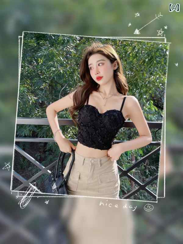キャミソール レディース レース 花柄 接触冷感 美背中 ショート丈 パット付き インナー ノンワイヤー チューブトップ カップ付き セクシー カジュアル 通気性 soarsole-10448671 ふんわり暮らし鞄店 サンプル画像2