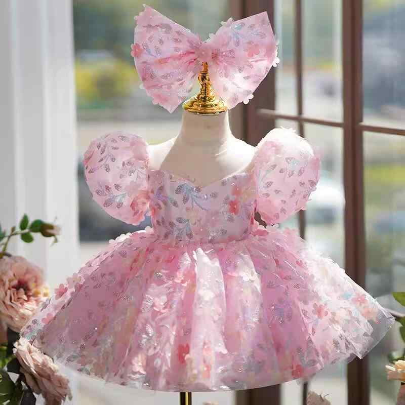 ワンピース キッズ 女の子 ドレス チュチュスカート キラキラ スパンコール レース ノースリーブ プリンセス パフォーマンス 発表会 結婚式 子供服 かわいい