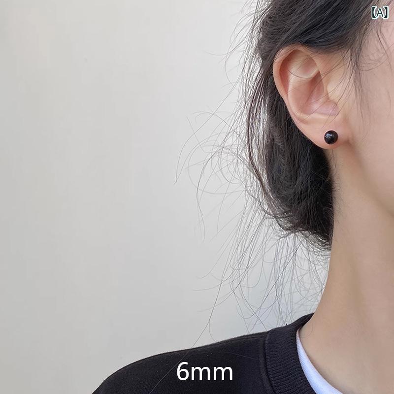 ふんわり暮らし鞄店の耳飾り レディース 耳ピン メッキ加工 虎眼石 タイガーアイ 幾何学 丸型 シンプル 小ぶり 高級感 カジュアル フォーマル｜アングル2