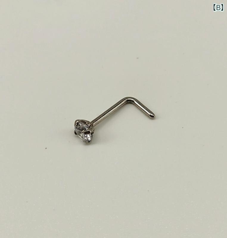 ふんわり暮らし鞄店のボディピアス ユニセックス 鼻 鼻リング 唇 ノストリル サージカルステンレス ジルコニア 金属アレルギー対応 軟骨 付けっぱなし シンプル 欧米風 アクセサリー シルバー｜アングル3