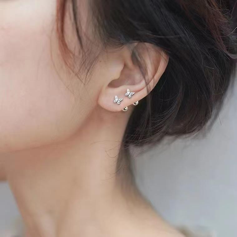 耳飾り レディース 耳骨ピアス キャッチレス 金属アレルギー対応 軟骨ピアス 銅製 ...