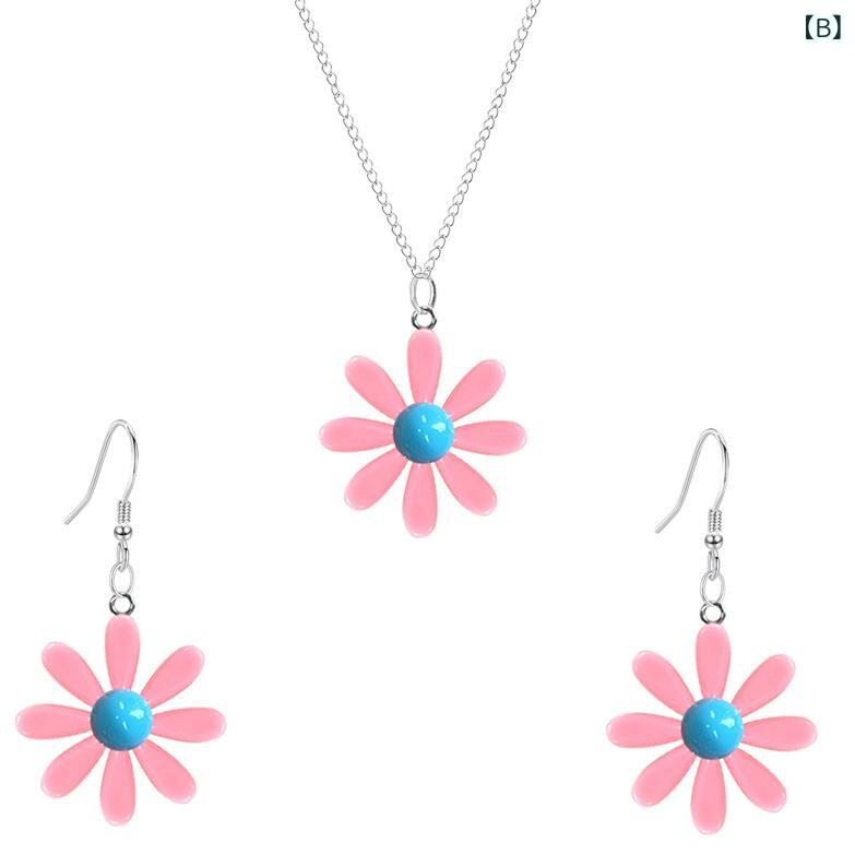 ふんわり暮らし鞄店のアクセサリーレディース セット ネックレス ピアス 樹脂 デイジー フラワー 小花モチーフ かわいい ガーリー カジュアル 普段使い｜アングル3