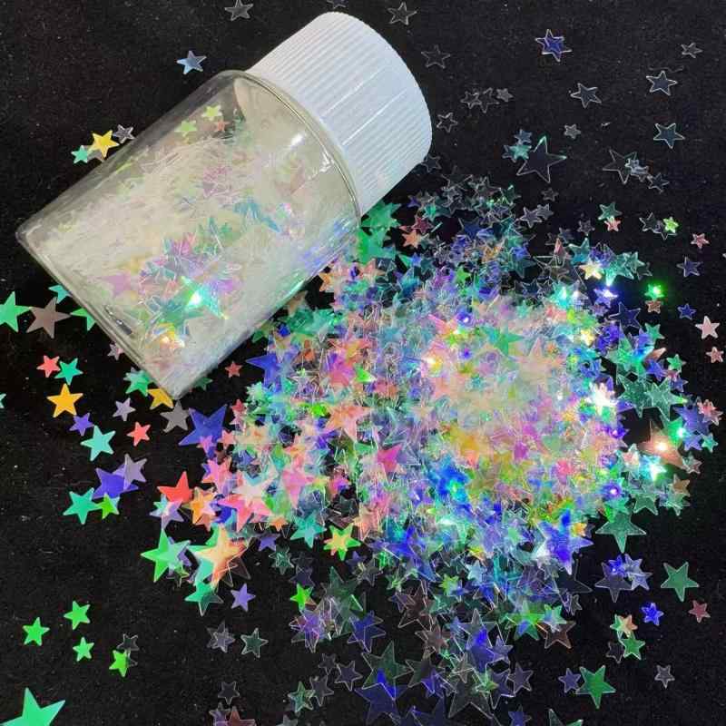 ネイルパーツ レディース レインボー 星型 ホログラム セルフネイル ラメ グリッタ...
