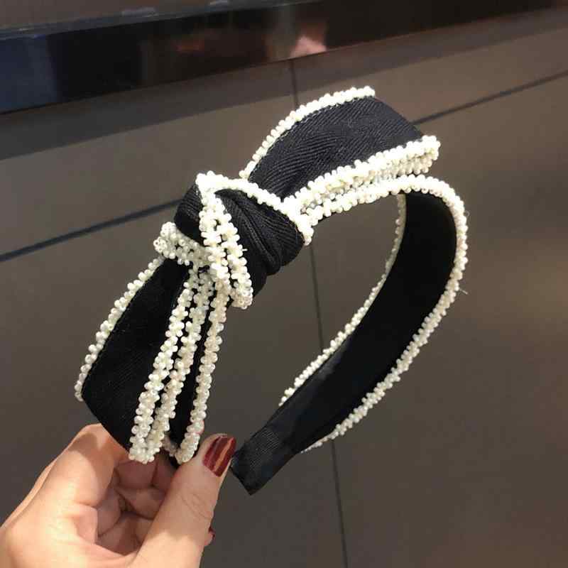 ・カテゴリ: ヘッドドレス・主な素材: 布・加工: 手書き・カラー展開: ブラック、オフホワイト、シャンパン・スタイル: 韓国風・スタイル分類: 清新、甘め・対象: レディース