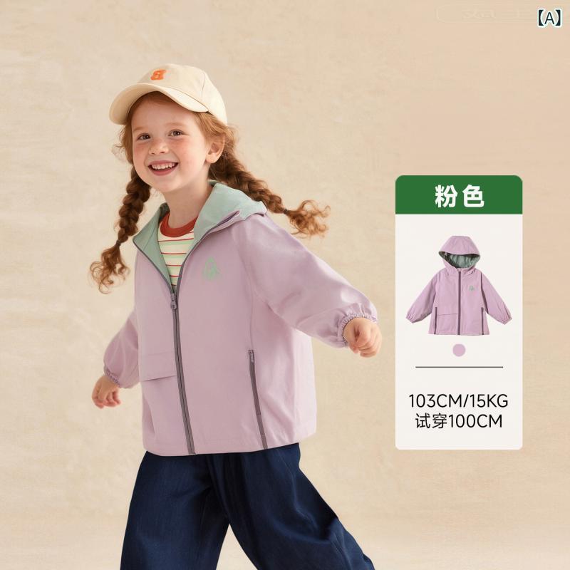 ふんわり暮らし鞄店のウィンドブレーカー キッズ 子供 アウター ジャケット フード付き 撥水 防風 軽量 長袖 ジップアップ カジュアル 通学 通園 アウトドア 春秋｜アングル2