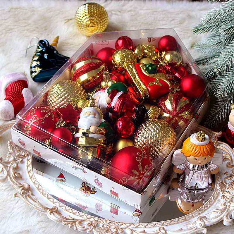 クリスマスオーナメント クリスマスツリー オーナメント ボール 72個セット 飾り デコレーション 飾り付け おしゃれ 電気メッキ加工 ペイント ラグジュアリー プラスチック パーティー 華やか クリスマスデコレーション