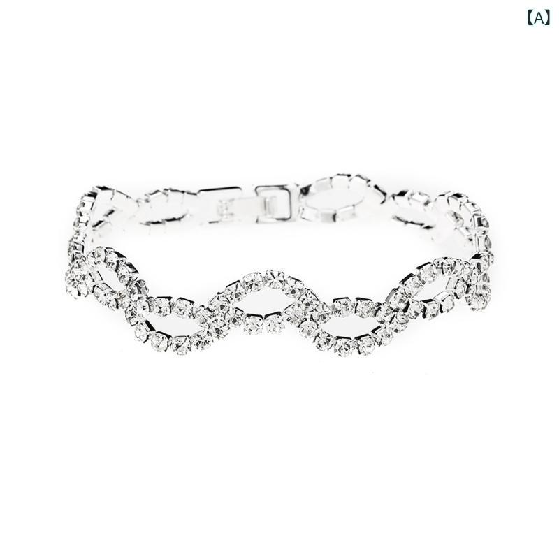 ふんわり暮らし鞄店のブレスレット レディース アクセサリー ジュエリー 華奢 キラキラ ジルコニア ラインストーン ハート モチーフ シルバーメッキ 加工 2点セット ネックレス 上品 エレガント シンプル 大人 きれいめ お呼ばれ 結婚式｜アングル2