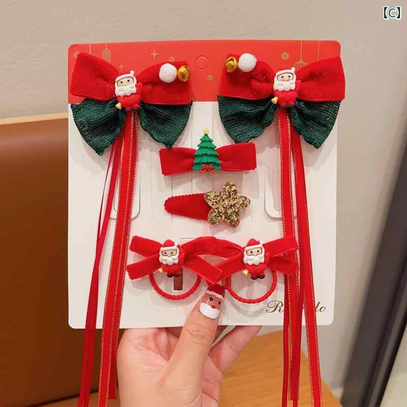 ふんわり暮らし鞄店のカチューシャ キッズ 女の子 クリスマス トナカイ 角 ヘアアクセサリー 髪飾り 4点セット 5点セット かわいい 柔らかい 痛くない パーティー サンタ スノーマン お祝い ギフト｜アングル3