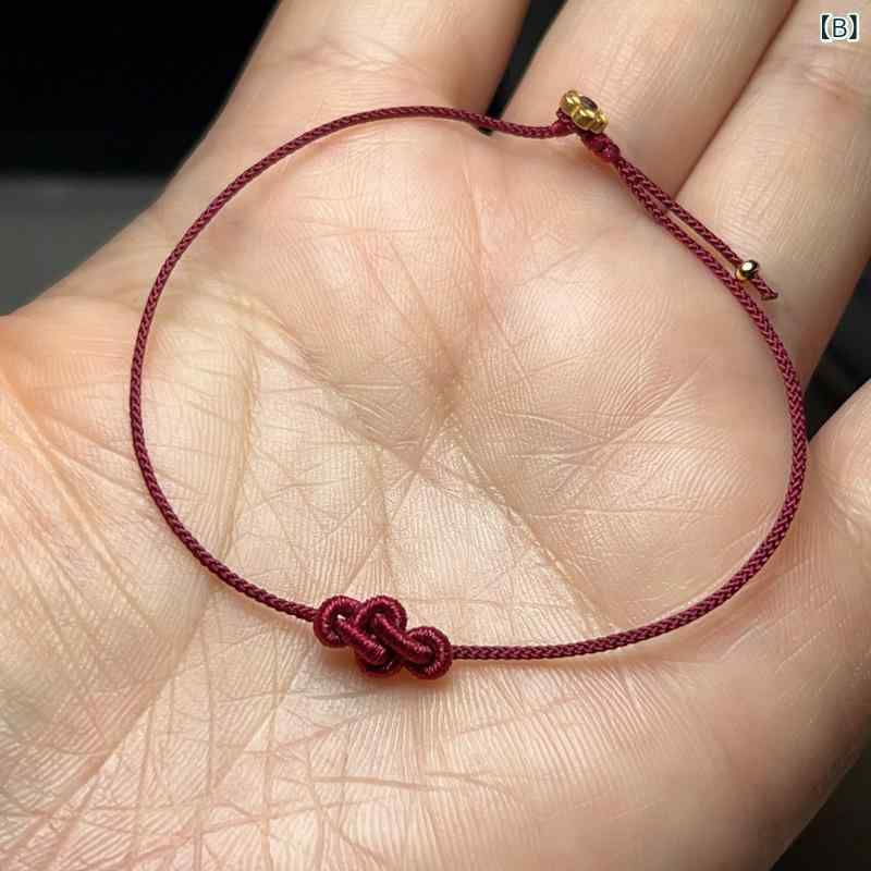 ブレスレット ペア レディース メンズ ハンドメイド 如意結び 赤い糸 アンクレット...