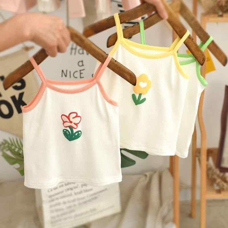 ・カテゴリ: 子供用タンクトップ、キャミソール・対象性別: ガールズ・スタイル: カジュアル、キャミソール・対象年齢: 3〜8歳（身長100〜140cm）・生地加工: ソフト加工・柄: 花柄、プリント、キャラクター、トレンド風・主な素材: モダール・素材の含有量: 91%・安全基準: B類・ネックライン: クルーネック・フード: なし・カラー展開: ピンク、グリーン、イエロー・サイズ展開: 80cm、90cm、100cm、110cm、120cm、130cm