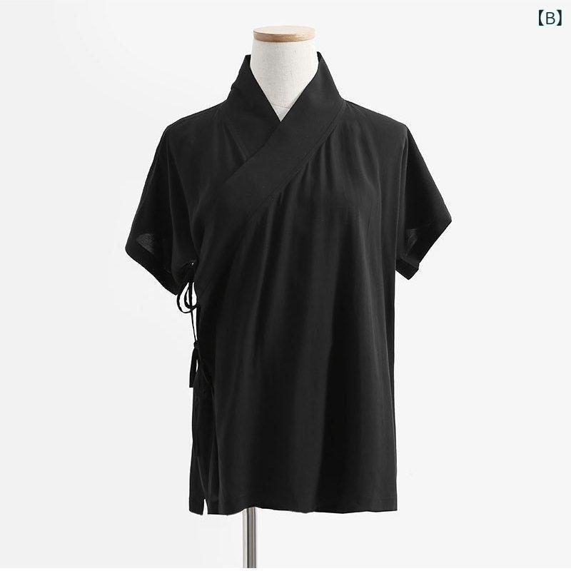 ふんわり暮らし鞄店のインナー レディース 漢服中衣 半袖 ショートパンツ ペチコート 裾よけ セットアップ ルームウェア 部屋着 接触冷感 薄手 軽量 吸汗速乾 ゆったり 着心地が良い ポリエステル｜アングル3