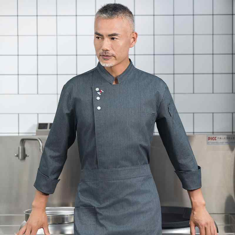 ・カテゴリ: 服装・用途: 厨师服・性別: 男女兼用・機能: 吸湿速乾・トップ・ボトムス分類: トップス・ネックライン: スタンドカラー・袖丈: 長袖・袖の種類: シャツスリーブ・ボトムス丈: 長ズボン・主な素材: ポリエステル、綿・カラー展開: ホワイト、グレー、ブラック・サイズ展開: M、L、XL、XXL、XXXL、4XL、5XL