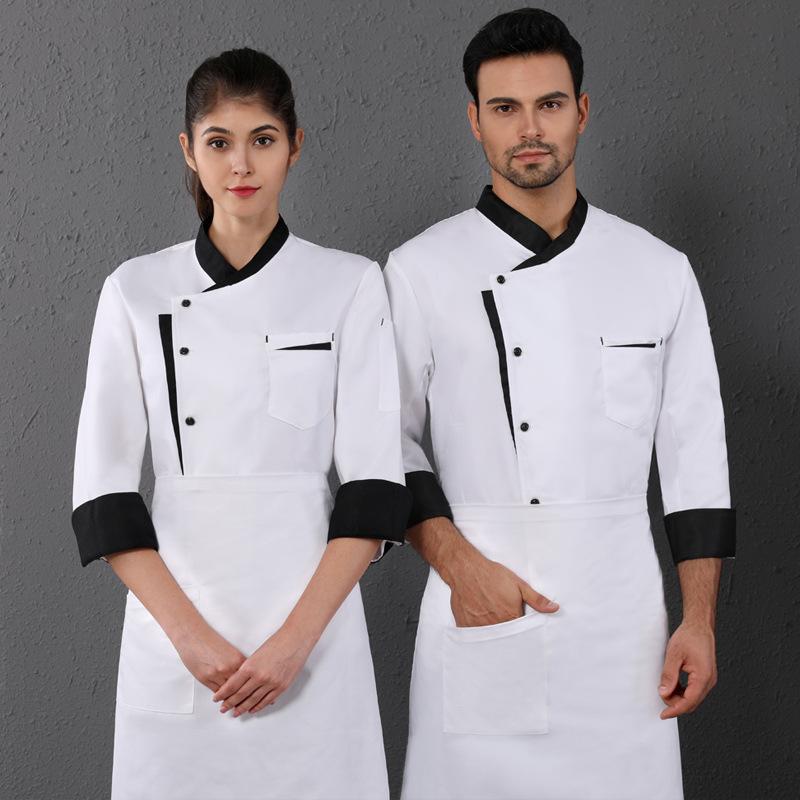 ・カテゴリ: アウター・用途: 料理人服・対象性別: 男女兼用・機能: 吸湿速乾・主な素材: ポリエステル70%、綿30%・カラー展開: ホワイト、レッド、ブラック・サイズ展開: M、L、XL、XXL、XXXL