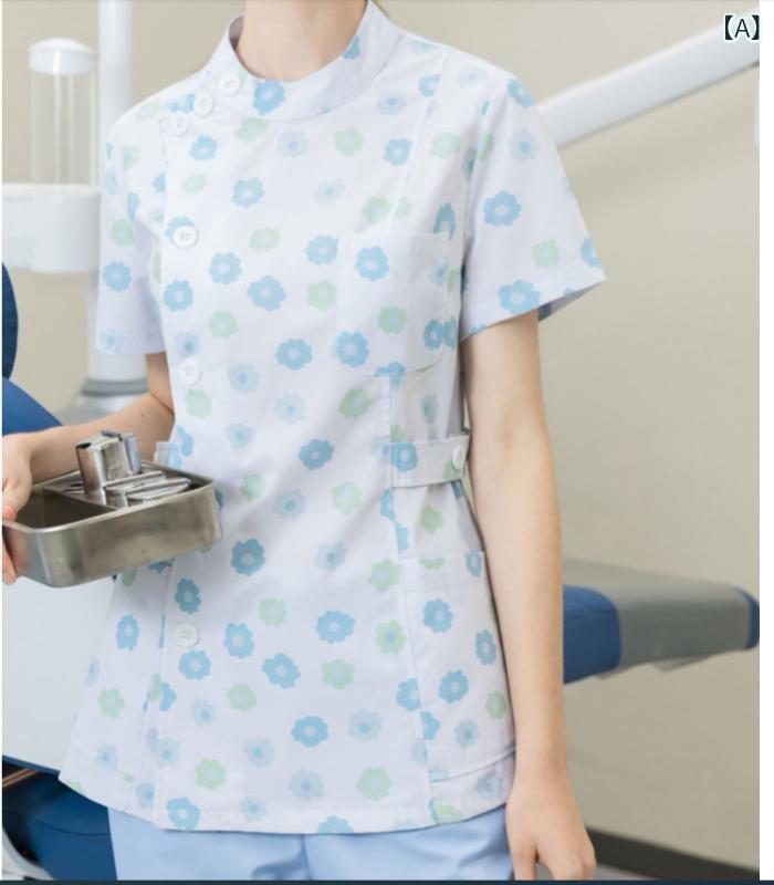 ふんわり暮らし鞄店のスクラブ 男女兼用 ナース服 ドクターコート 作業服 吸汗速乾 接触冷感 静電気防止 歯科 病院 クリニック 美容院 ユニフォーム｜アングル2