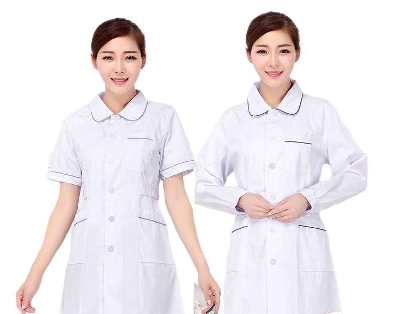 白衣 ナース服 レディース 長袖 半袖 看護師 丸襟 吸湿速乾 動きやすい ワークウェア 研修医 学生 病院 クリニックユニフォーム