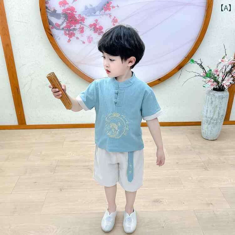 ・カテゴリ: 子供用唐装・民族衣装・スタイル: 中国風、可愛い、トレンド・生地加工: 柔軟処理・性別: 男女兼用・主な素材: ポリエステル ・生地の厚さ: 薄手・カラー展開: グリーン、ダークレッド・サイズ展開: 80cm、90cm、100cm、110cm、120cm、130cm、140cm、150cm、160cm・対象年齢: 3〜8歳（身長100〜140cm）