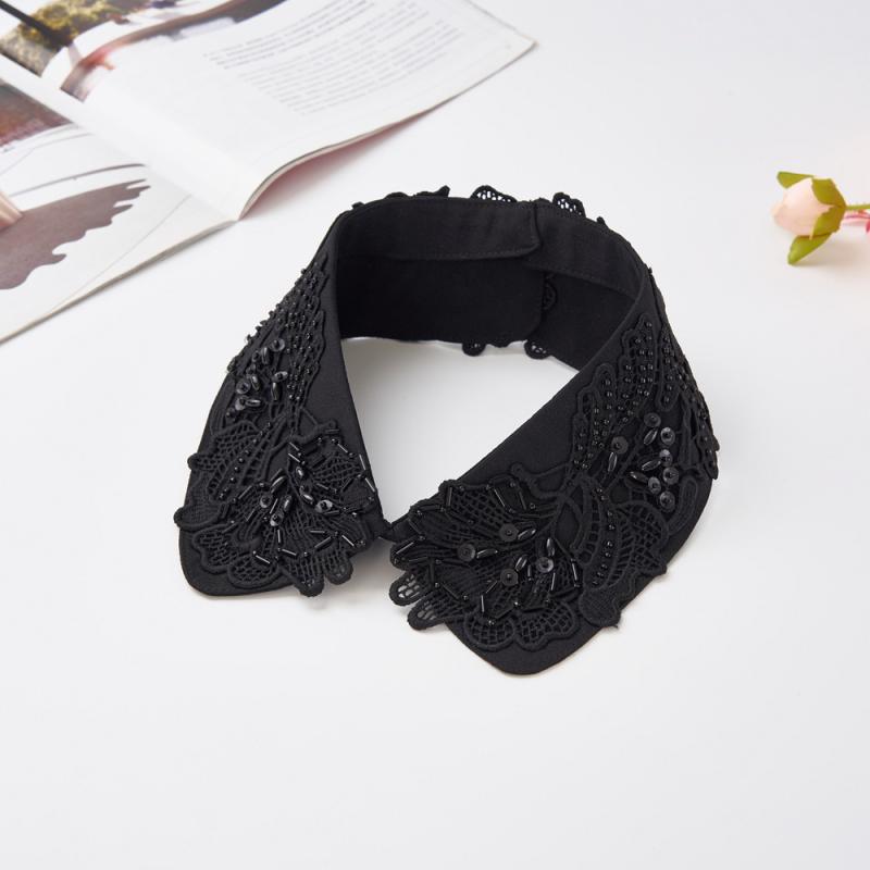 つけ襟 レディース 刺繍 ビーズ レース 切り替え レイヤード風 フォーマル 通勤 おしゃれ かわいい