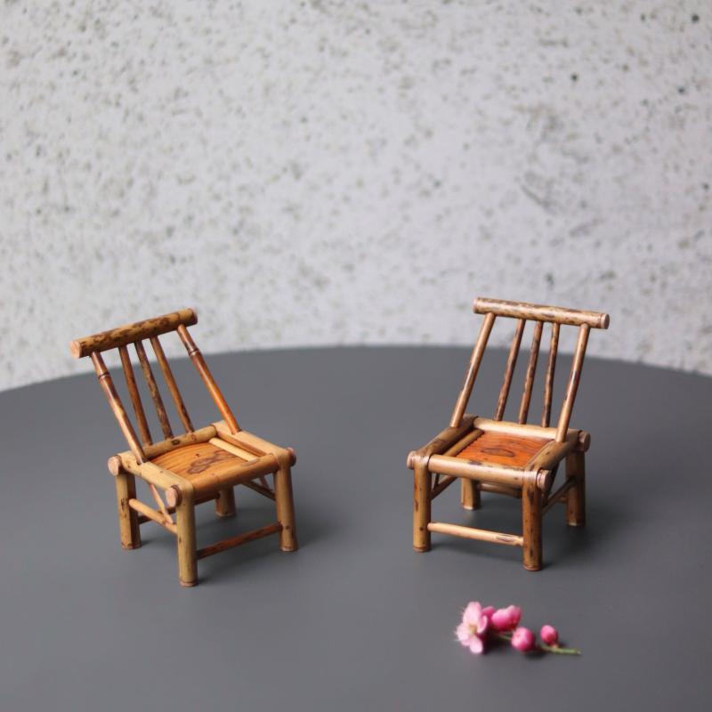 置物 ミニチュア 椅子 レトロ 竹製 工芸品 飾り 手作り ミニチェアー 盆栽飾り インテリア 和風 コレクション オブジェ 小さい