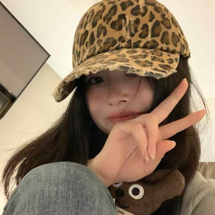 帽子 レディース 春夏 野球帽 キャップ ヒョウ柄 ビンテージ風 ユーズド加工 起毛...