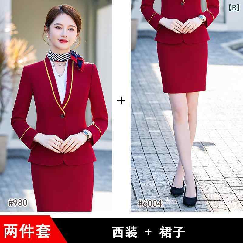 事務服 レディース スーツ ベスト セットアップ 春夏 ワインレッド ダークネイビー オフィス ビジネス 制服 ホテル 受付 美容師 接客 フロント フォーマル 通勤 仕事用 きれいめ 上品 ポリエステル素材 soarsole-10511560 ふんわり暮らし鞄店 サンプル画像3
