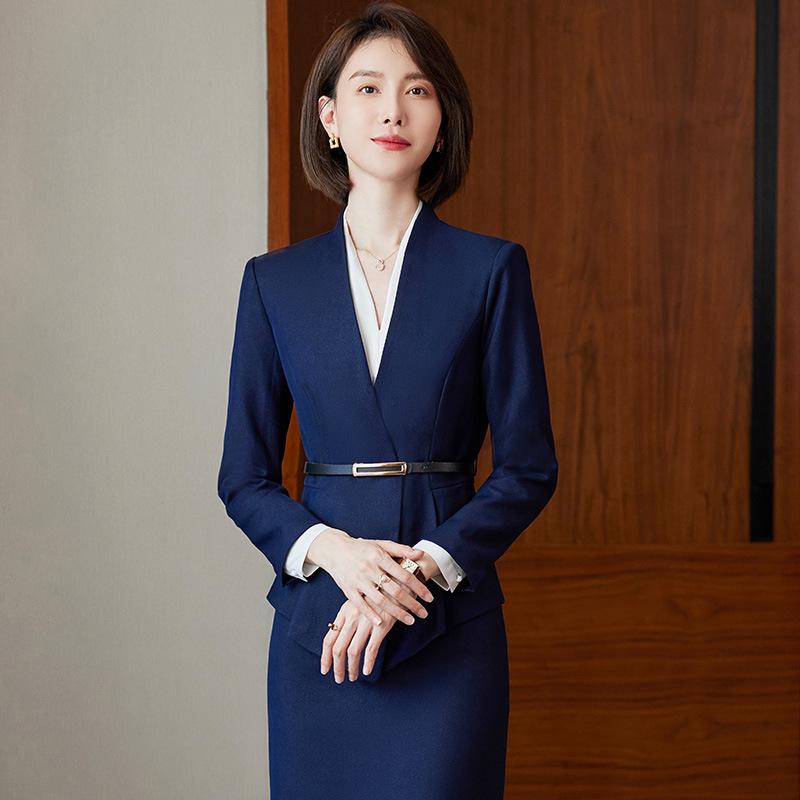 スーツ レディース 女性用 ビジネス オフィス セットアップ ジャケット パンツ フォーマル 面接 通勤 仕事用 着痩せ スリム効果 ポリエステル ビスコース素材 秋冬 ブルー系 ベージュ系 ツーピース soarsole-10513888 ふんわり暮らし鞄店 パッケージ画像