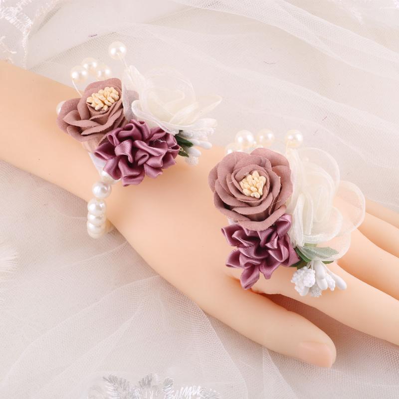 ・素材: 布・工芸: 手作業による接着・使用場面: 結婚式・カラー: 豆沙紫色・サイズ: 5cm×10cm・スタイル: 韓国風