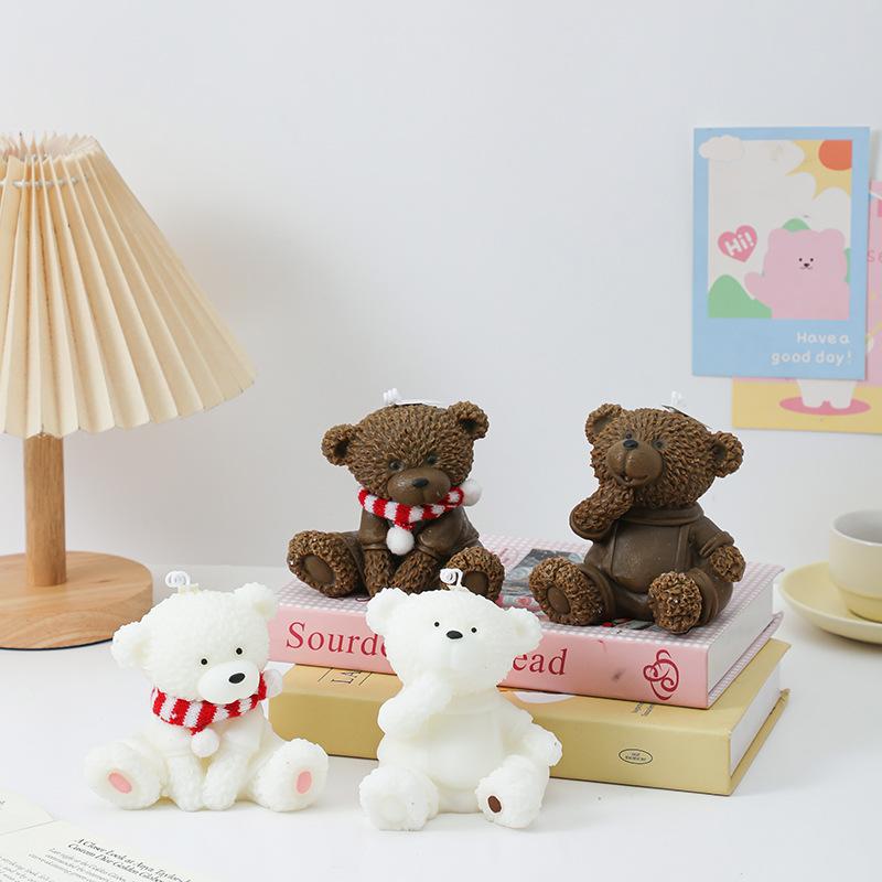 アロマキャンドル クマ かわいい おしゃれ ソイワックス 手作り 癒しグッズ 部屋用 動物型 キャンドル インテリア 雑貨 ギフト プレゼント