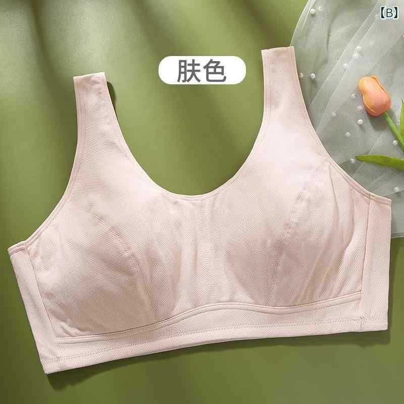 ブラジャー レディース ノンワイヤー ハーフトップ 薄手 通気性 コットン混 シニア ミセス 大きいサイズ ナイトブラ かぶりタイプ フルカップ ストレスフリー 部屋着 soarsole-10554821 ふんわり暮らし鞄店 サンプル画像3