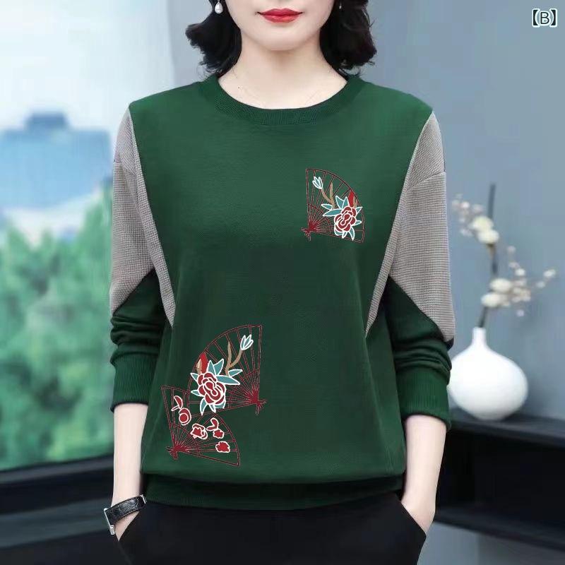 カットソー レディース 長袖 裏起毛 厚手 保暖 あったか Tシャツ クルーネック インナー チャイナ風 トップス ミセス シニア プルオーバー 秋冬 防寒 カジュアル soarsole-10555286 ふんわり暮らし鞄店 サンプル画像3