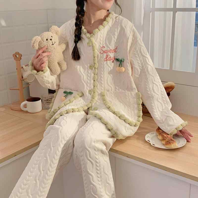 パジャマ レディース 秋冬 授乳服 マタニティ ルームウェア かわいい 長袖 キルト...