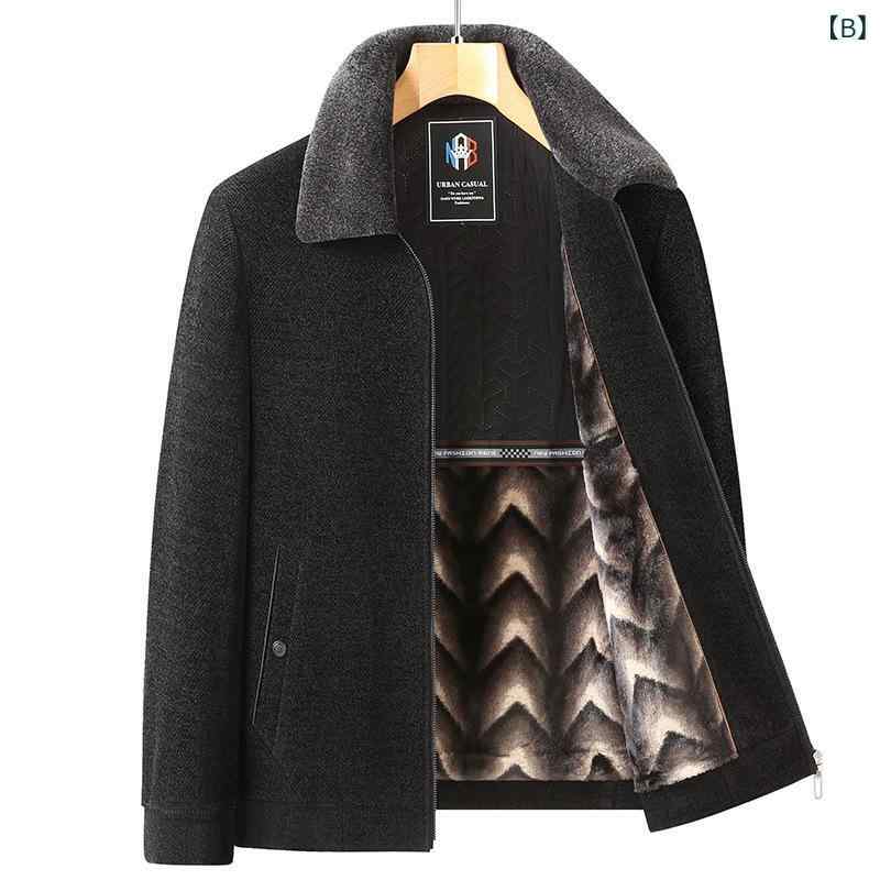ジャケット メンズ アウター 裏起毛 厚手 防寒 秋冬 シェニール ブルゾン 暖かい 中綿 ショート丈 コート シニア 紳士服 お父さん 祖父 普段着 お出かけ 大きいサイズ 上着 無地 soarsole-10562376 ふんわり暮らし鞄店 サンプル画像3