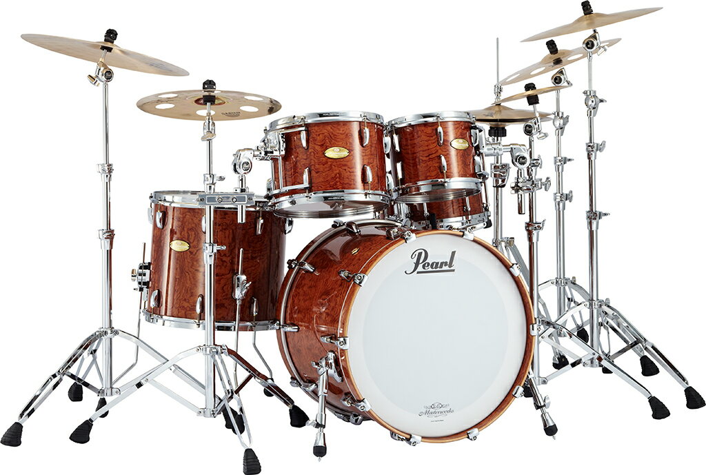 Pearl パール スネア付属 ドラムセット 5点セット Masterworks Natural Bubinga マスターワークス ナチュラルブビン…