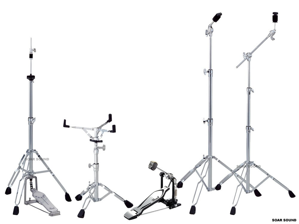 Pearl パール ドラムセット用スタンド ハードウェアセット (キックペダル・シンバルスタンド2本・スネアスタンド・ハイハットスタンド)