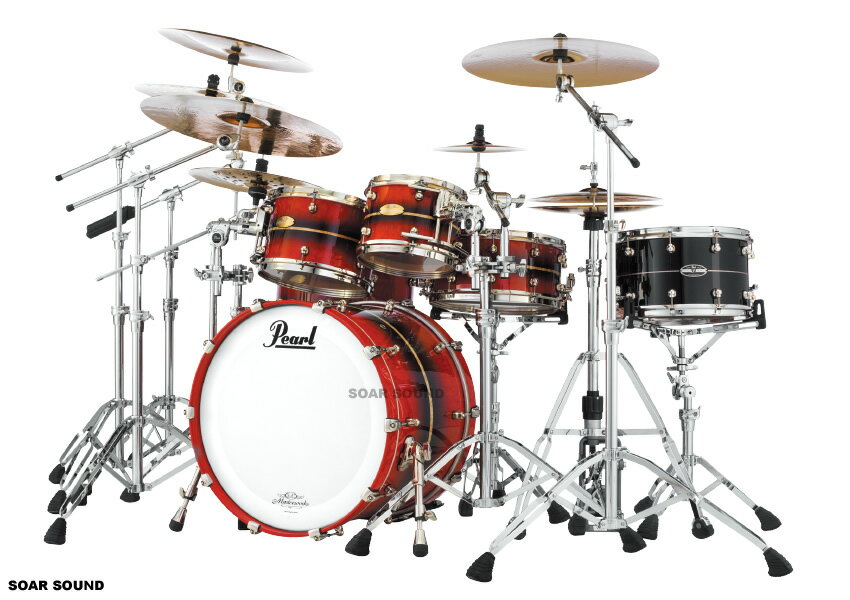 Pearl パール ドラムセット MASTER WORKS マスターワークス HERITAGE シェルセット Gloss Tamo Red Reverse-Burst w/…