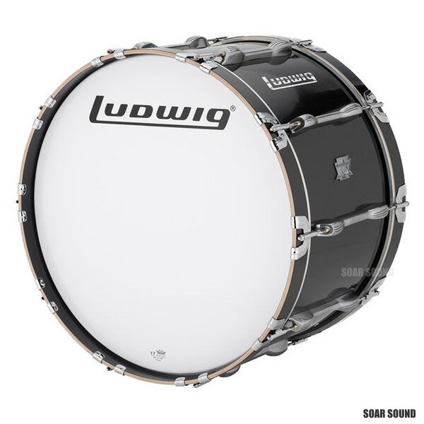 Ludwig ラディック マーチングバスドラム 14"x 18" ブラック / ホワイト / シルバー 7.0kg マーチング LUMB18PX 大太鼓 BD