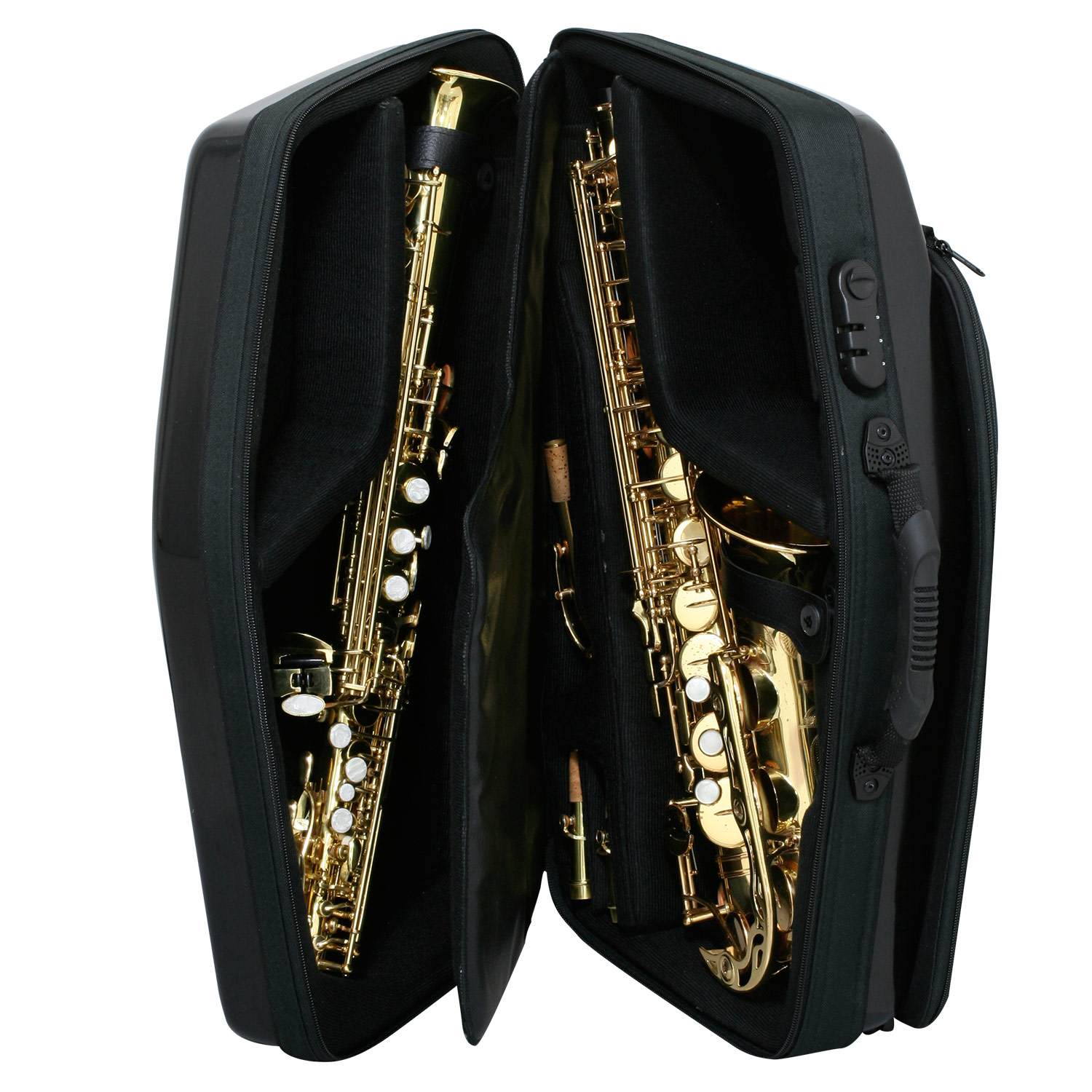 SOAR SOUNDのbags EF2SAS M-BLK(メタリックブラック) bags ケース ソプラノサックス＆アルトサックス同時収納｜アングル3